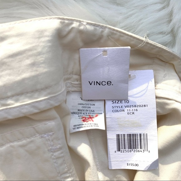 NWT Vince  Bermuda shorts straight cut style Color Cream Size 10 - Picture 10 of 12